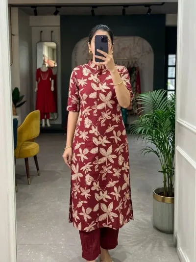 Rose Pink Floral Elegant Salwar Set